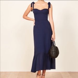 NWT REFORMATION “NIKITA” DRESS IN NAVY